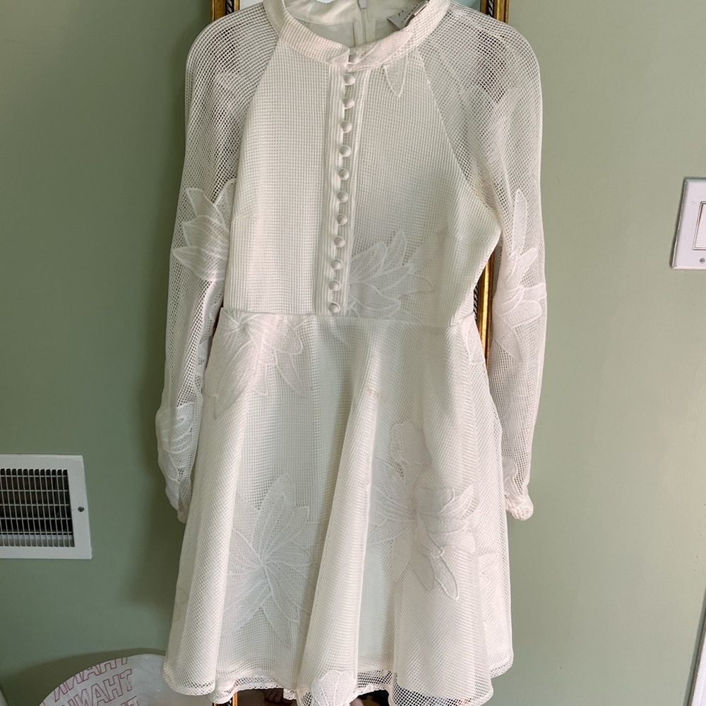 Anthropologie x Mare Mare White Mesh long-sleeve Dress